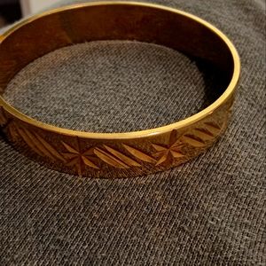 Gold Engraved Bangle